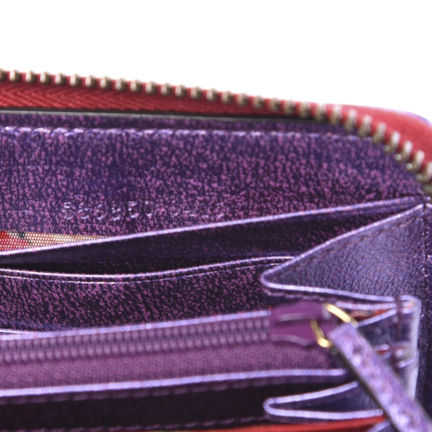 Laminated Nappa Trapuntata Zumi Zip Around Wallet Rosso Fuxia Bizantin