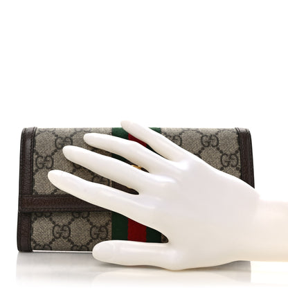 Gucci GG Supreme Monogram Web Ophidia Continental Wallet Brown 2 of 6