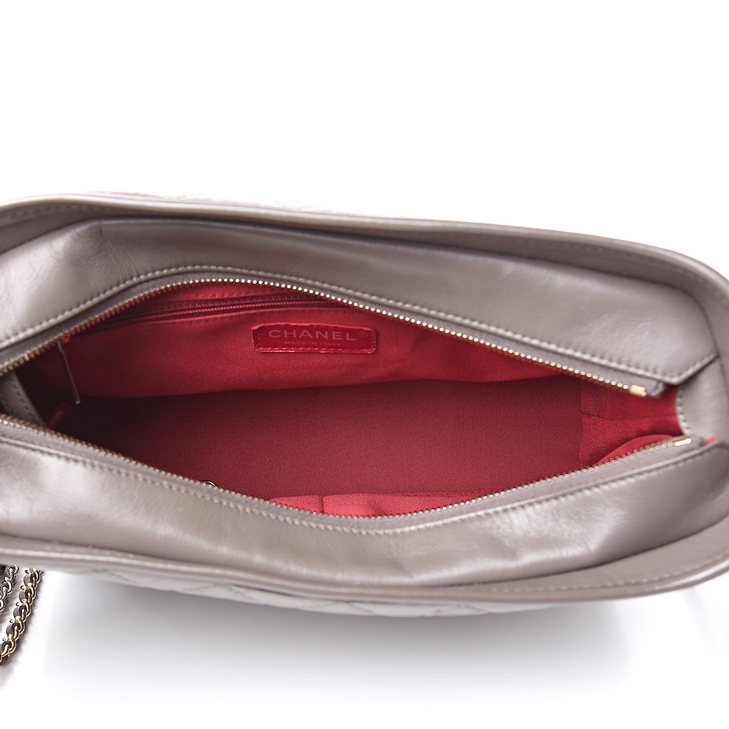 Aged Calfskin Quilted Medium Gabrielle Hobo Gray