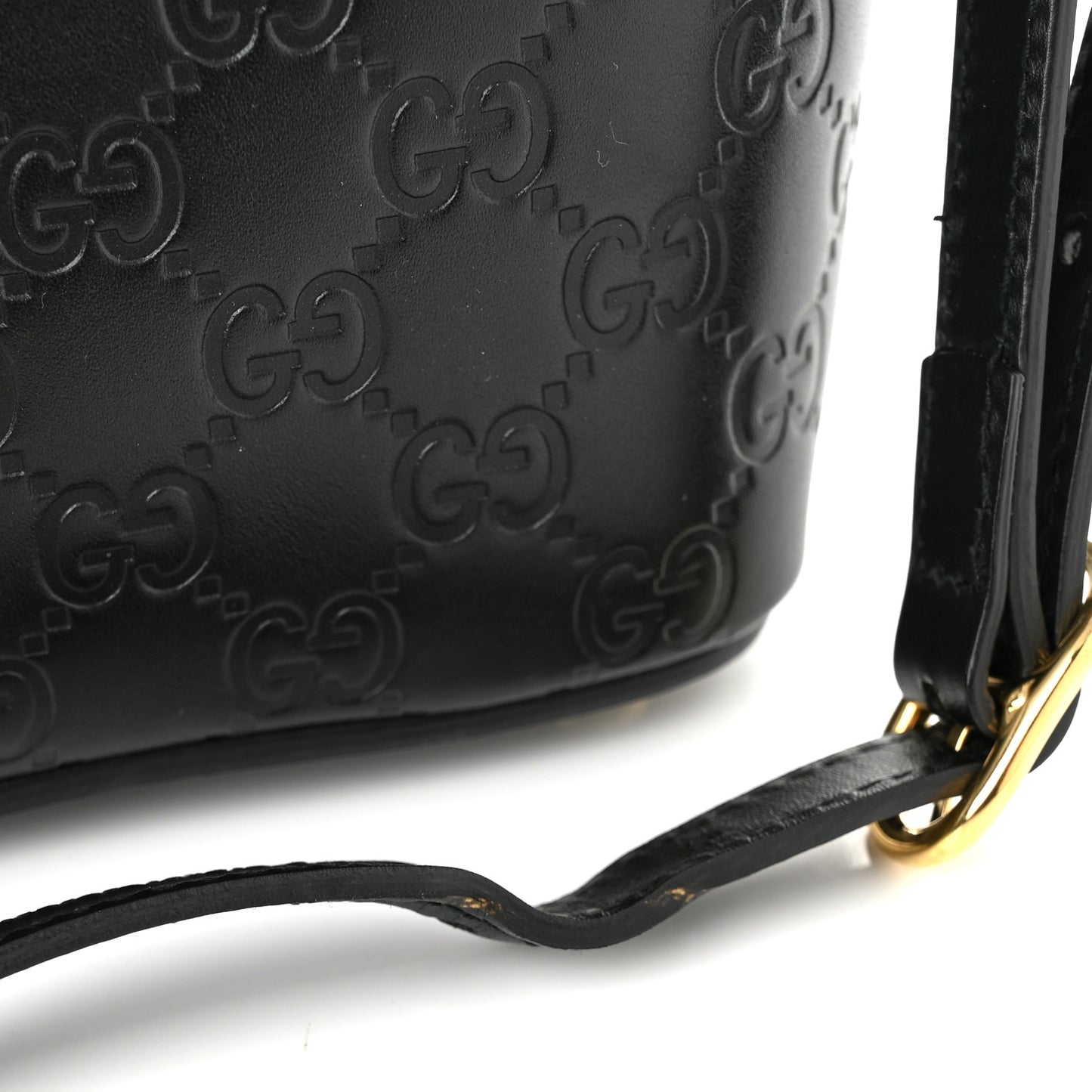 Guccissima Small Zippered Bucket Tote Black