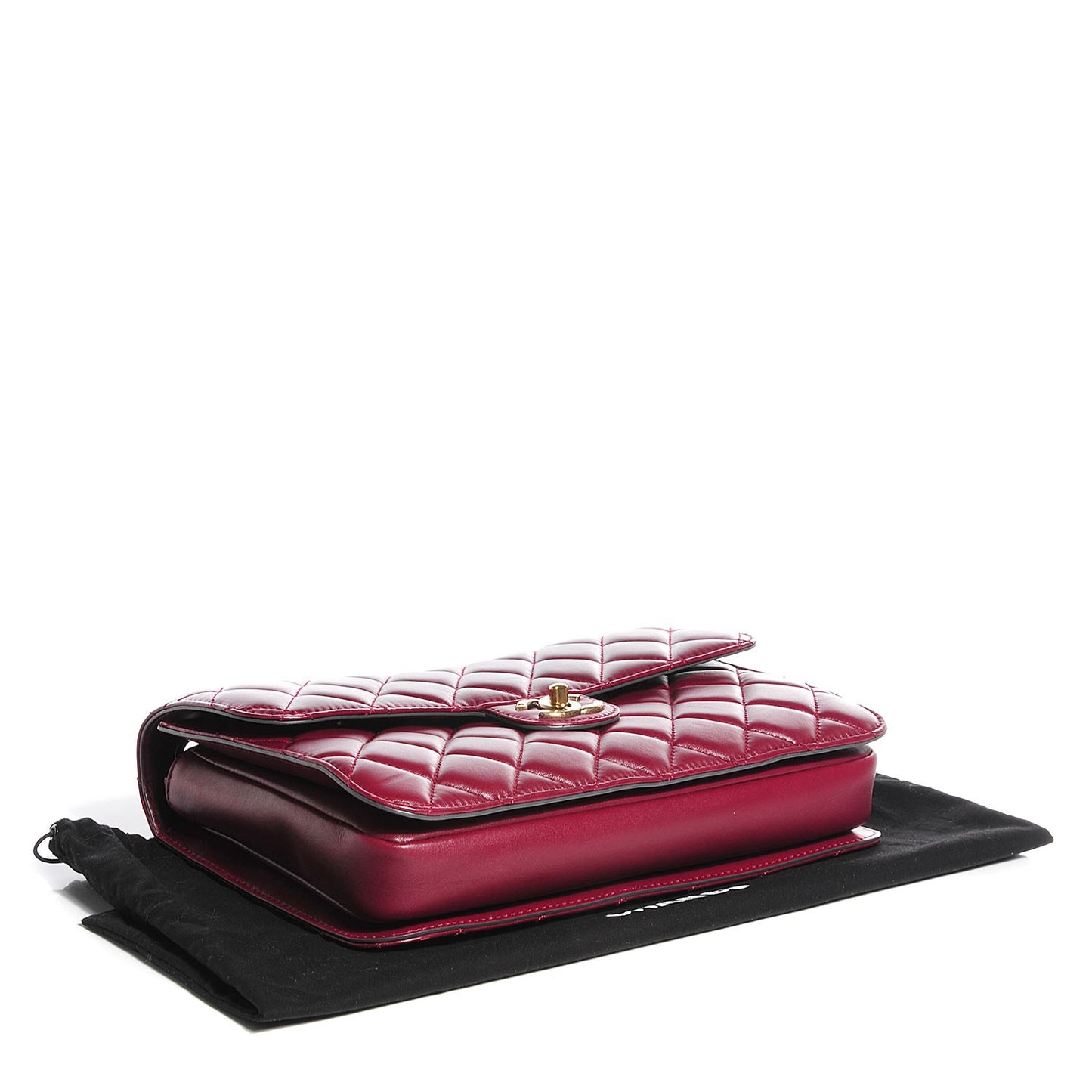 Calfskin Perfect Edge Large Flap Burgundy