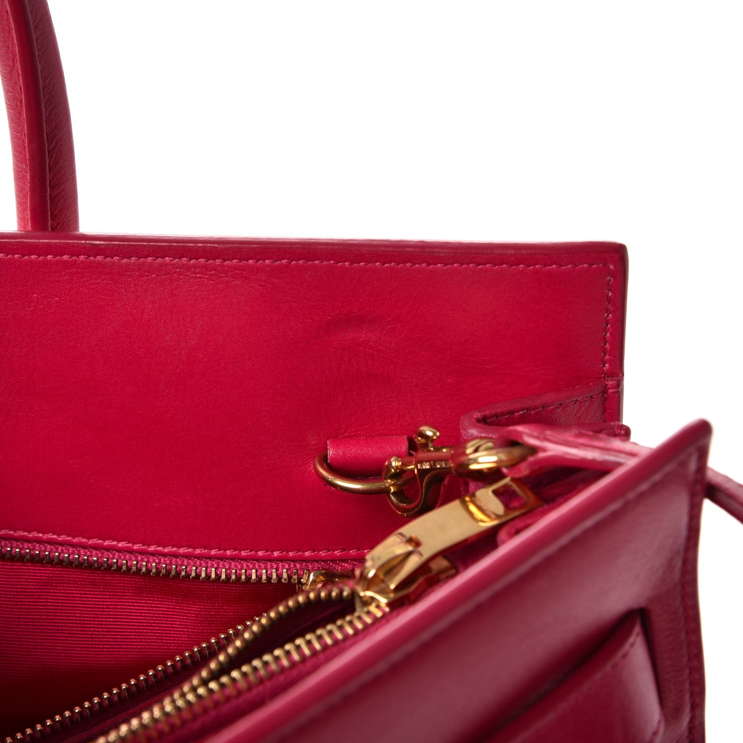 Saint Laurent Calfskin Small Sac De Jour Lipstick Fuchsia 10 of 19