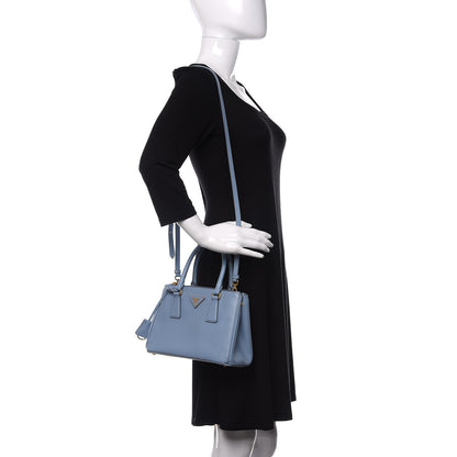 Prada Saffiano Mini Galleria Double Zip Tote Astrale 2 of 9