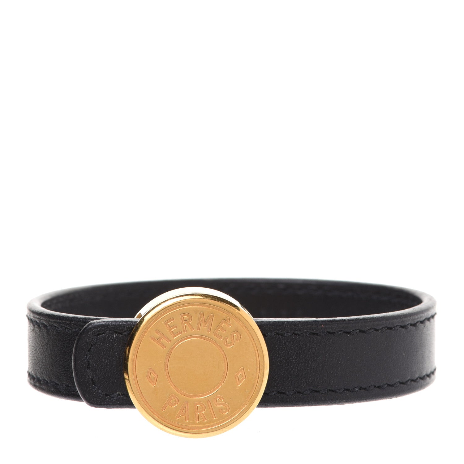 Hermes Chamonix Looping Interchangeable Single Tour Bracelet M Black 1 of 7