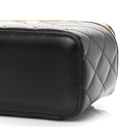 Chanel Lambskin Quilted Small Vanity Case With Chain Black 10 of 10