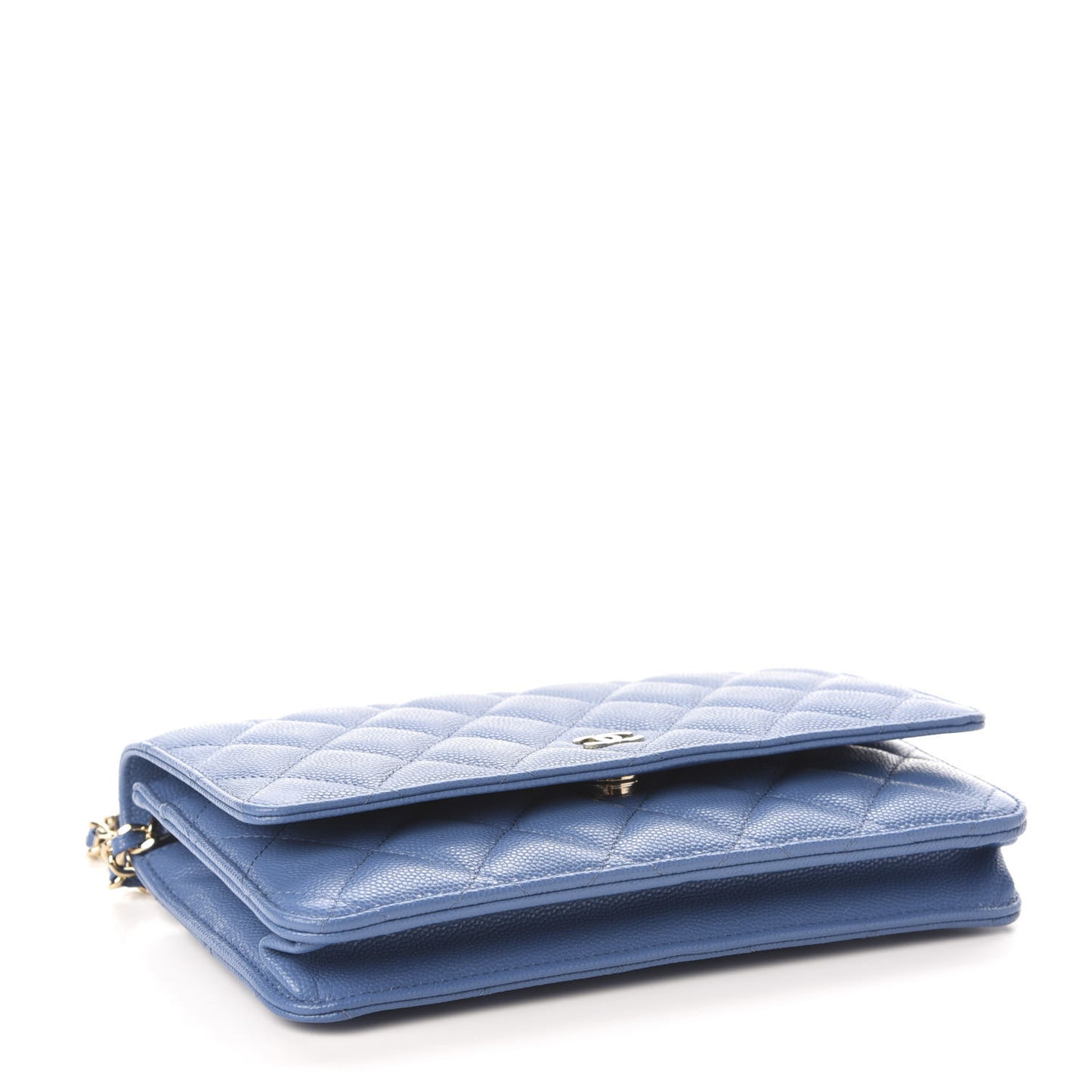 Caviar Quilted Wallet On Chain WOC Blue
