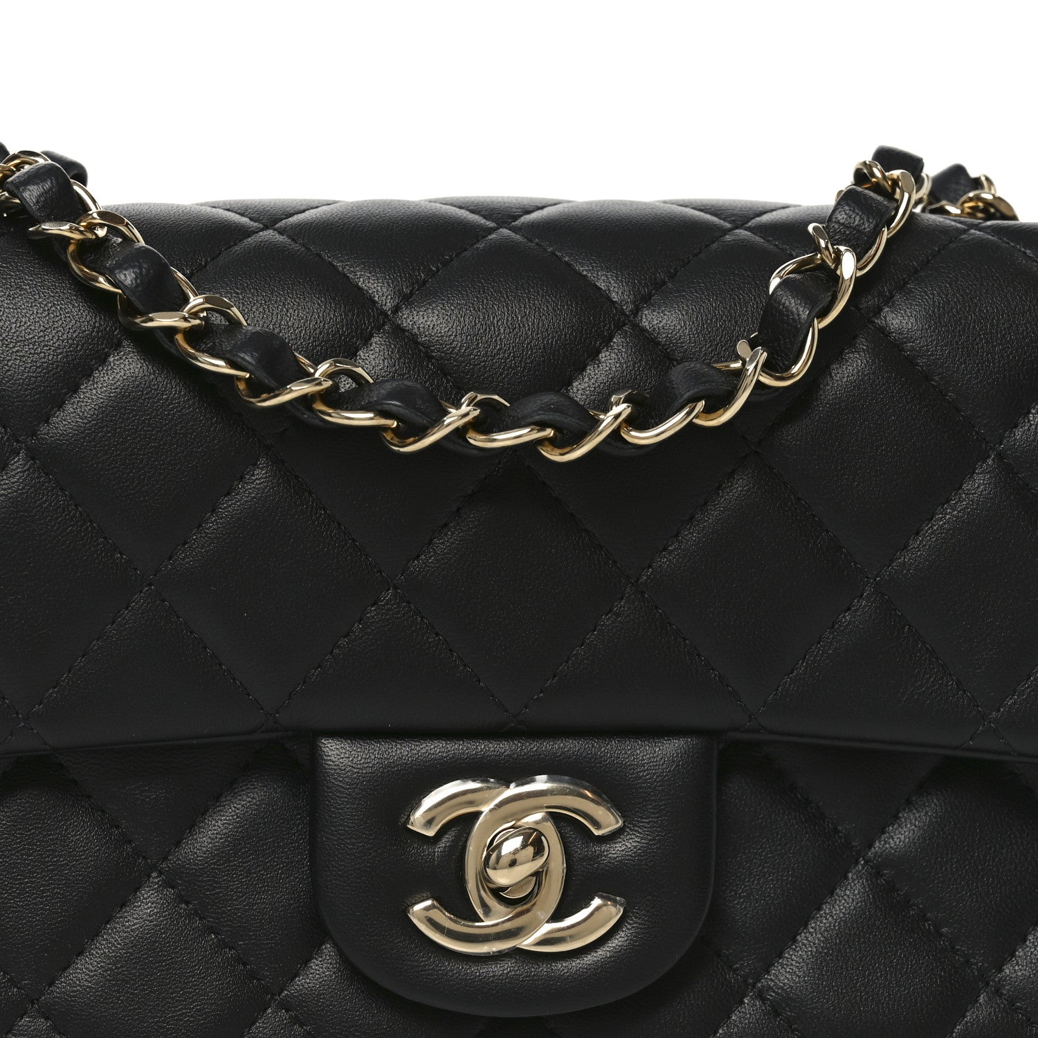 Chanel Lambskin Quilted Mini Rectangular Flap Black 8 of 11