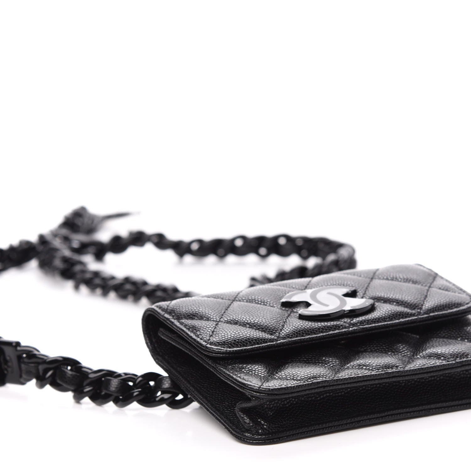 Chanel Caviar Quilted My Everything Belt Flap Card Holder Black 9 of 12
