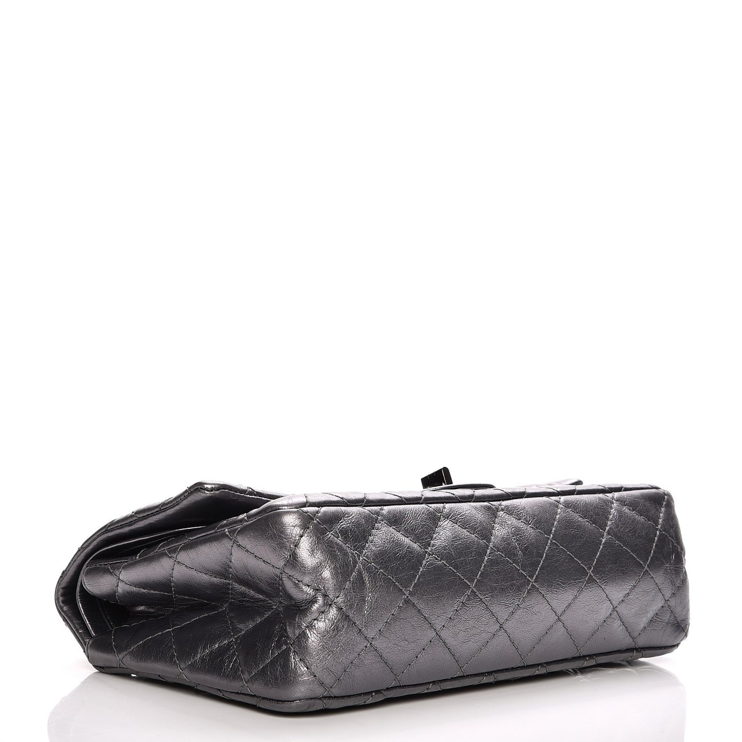 Metallic Calfskin Quilted 2.55 Reissue 225 Flap Dark Silver