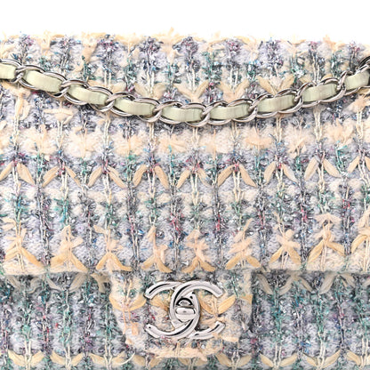 Chanel Tweed Quilted Medium Single Flap Blue Multicolor 10 of 10