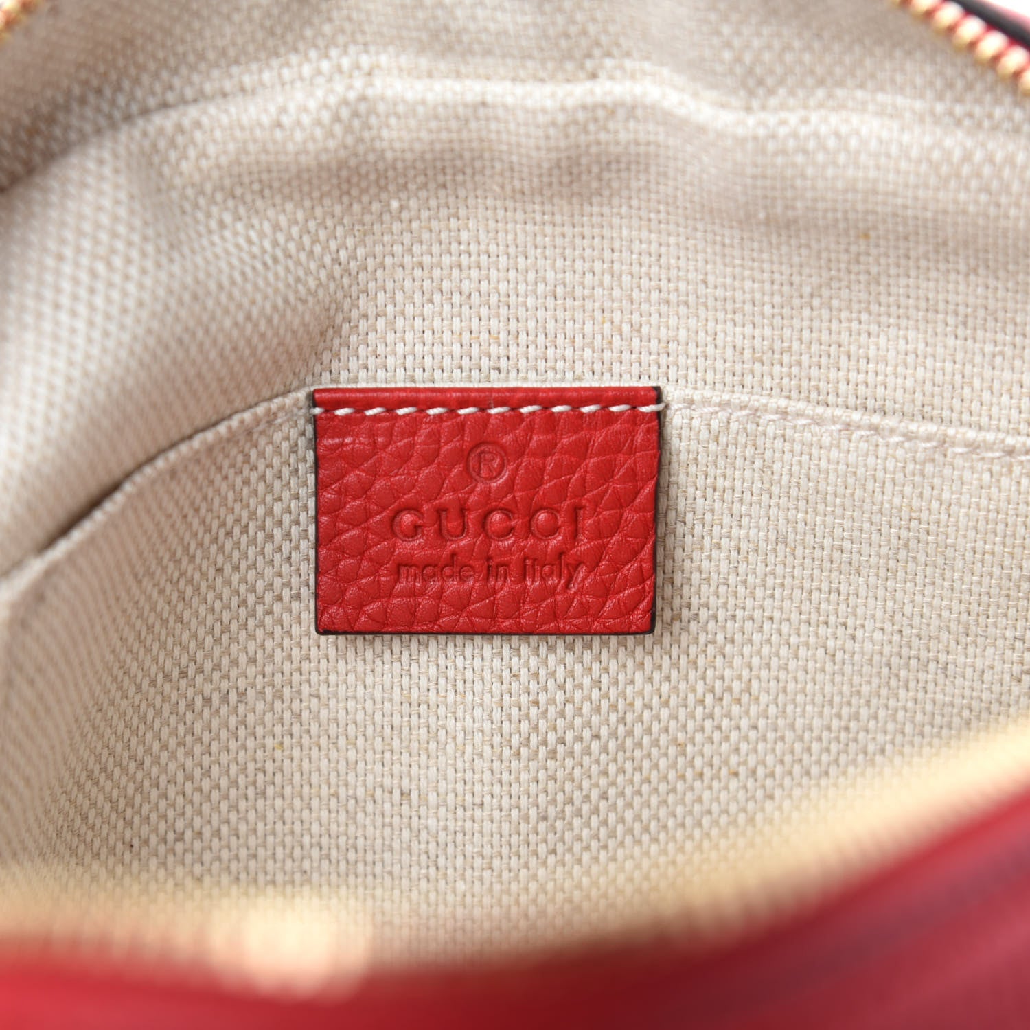 Gucci Pebbled Calfskin Small Soho Disco Bag Tabasco Red 8 of 10