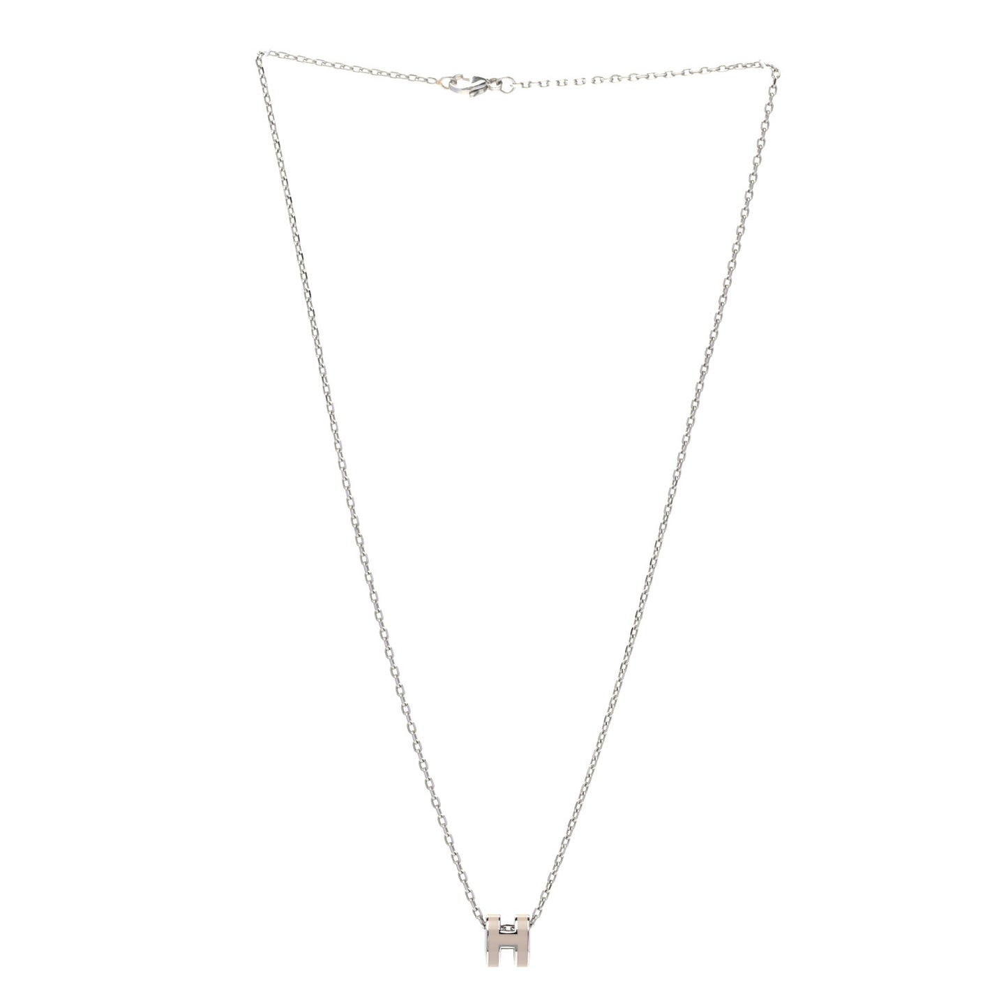 Palladium Mini Pop H Pendant Necklace Marron Glace