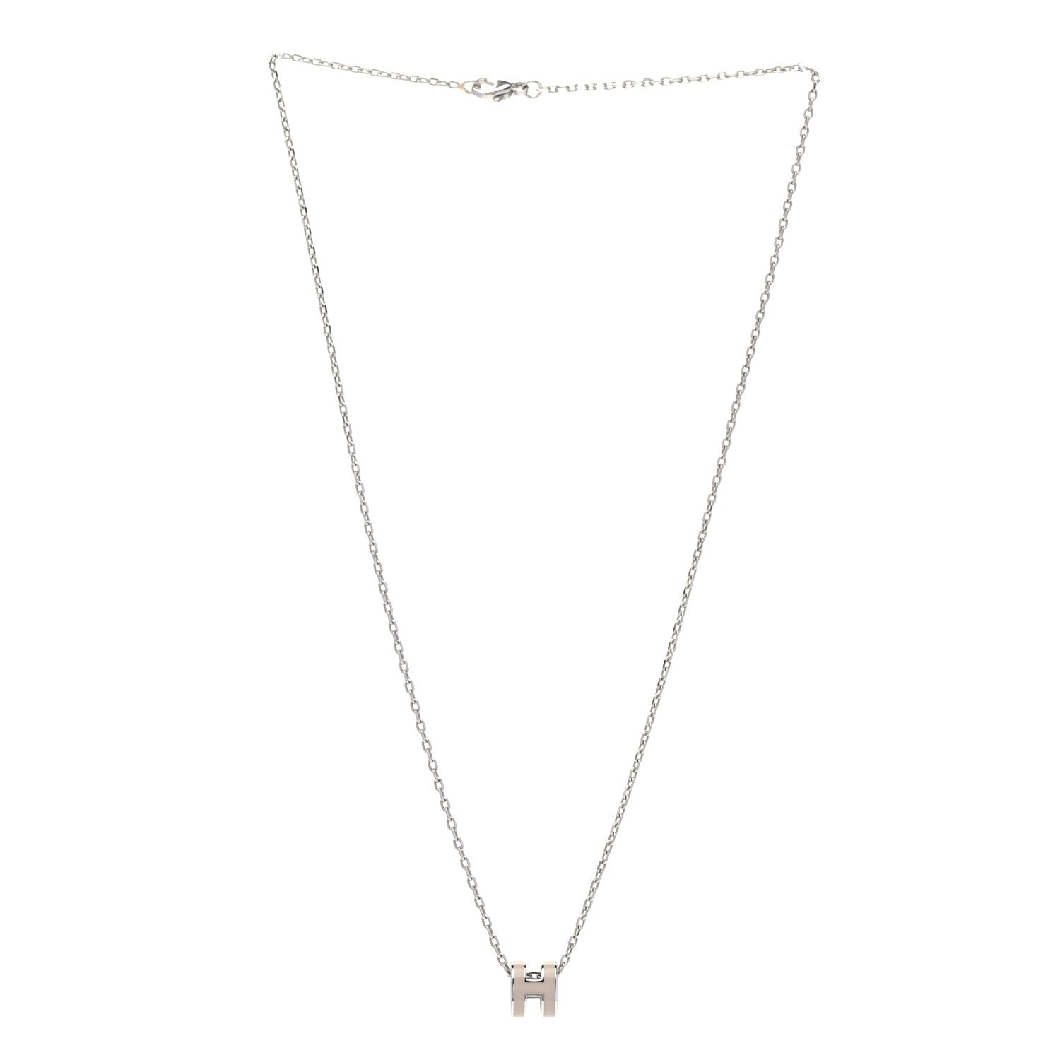 Hermes Palladium Mini Pop H Pendant Necklace Marron Glace 3 of 7
