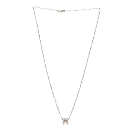 Hermes Palladium Mini Pop H Pendant Necklace Marron Glace 3 of 7