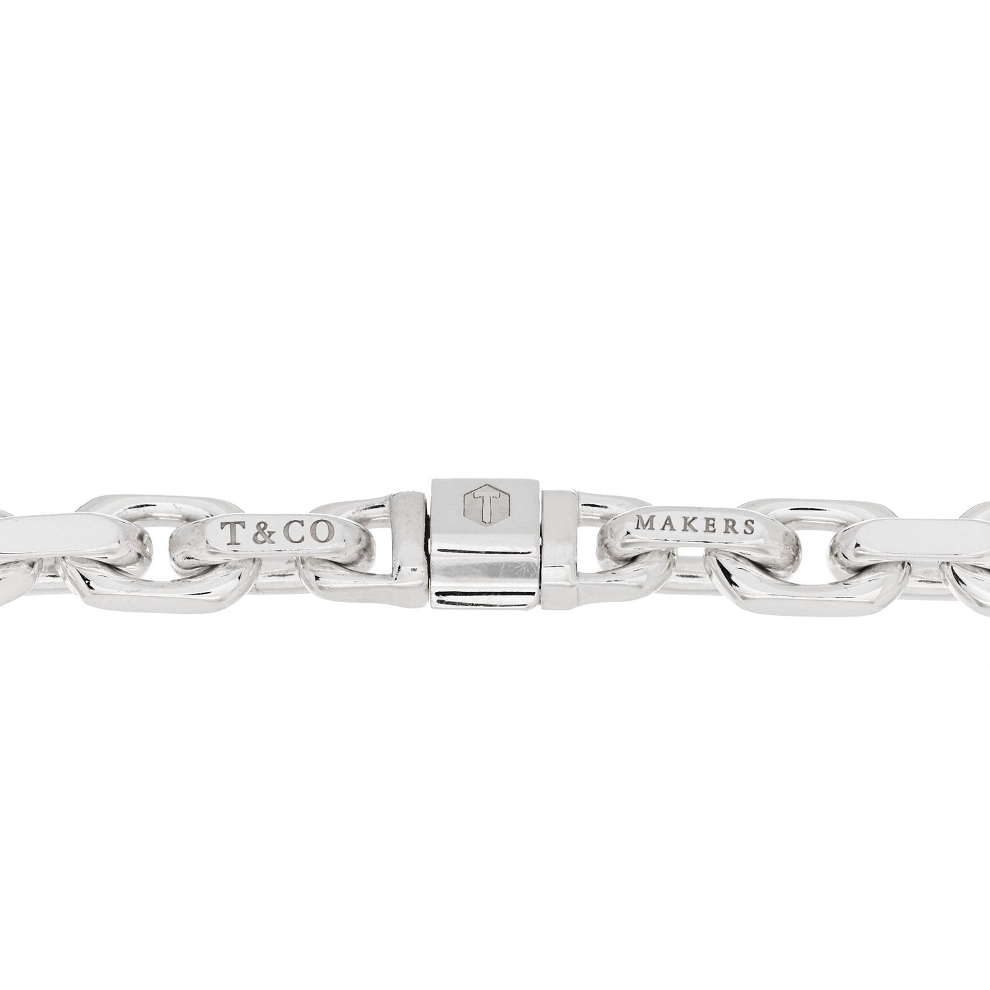 Sterling Silver 18K Yellow Gold Narrow Makers Chain Link Bracelet
