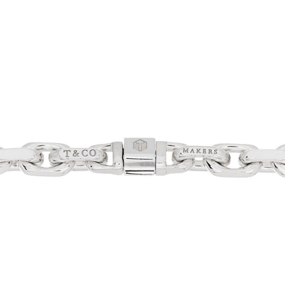 Tiffany Sterling Silver 18K Yellow Gold Narrow Makers Chain Link Bracelet 3 of 4