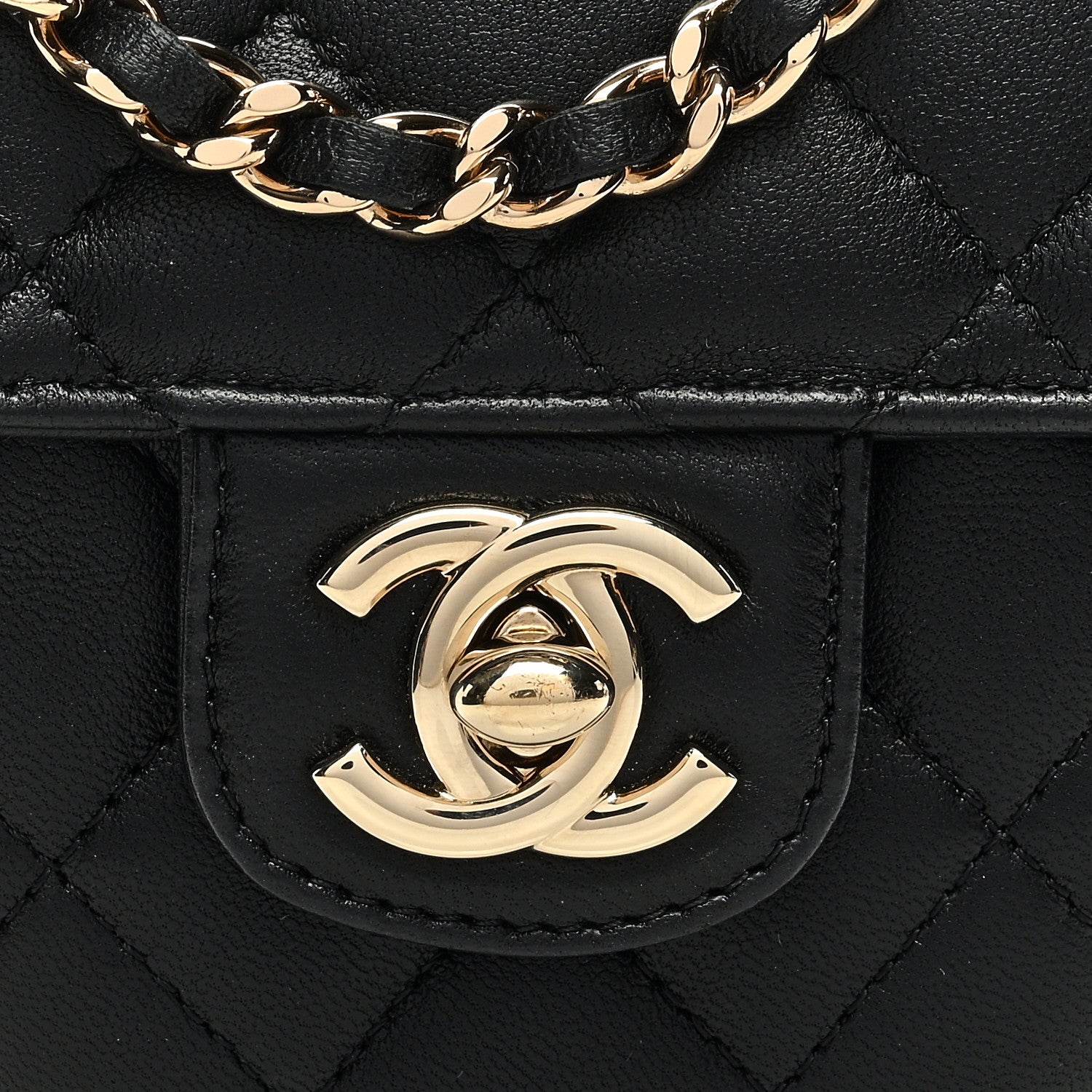 Chanel Lambskin Quilted CC In Love Heart Clutch With Chain Black 8 of 10