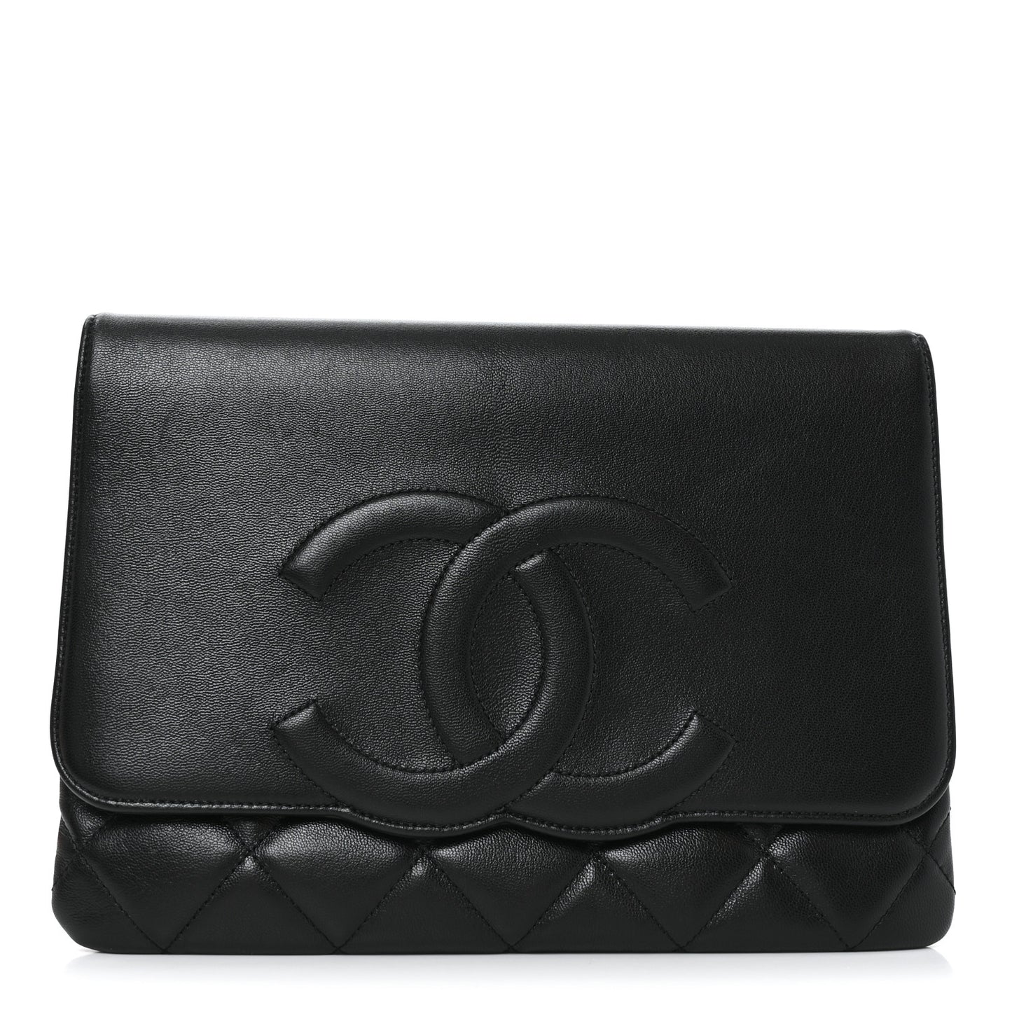 Goatskin Quilted Timeless CC Clutch Black