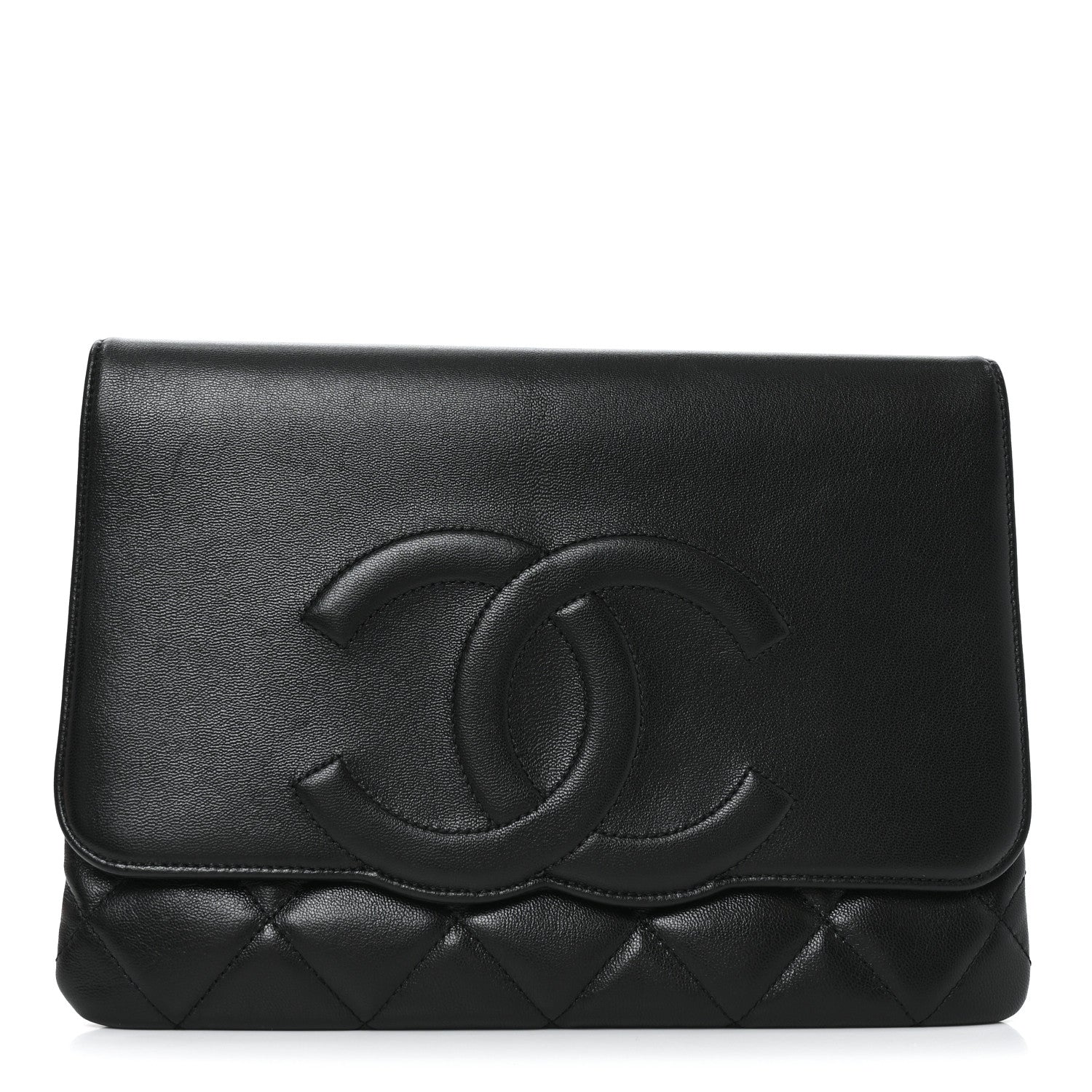Chanel Goatskin Quilted Timeless CC Clutch Black 1 of 11