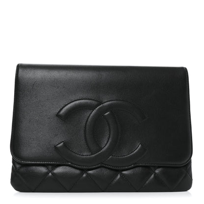 Chanel Goatskin Quilted Timeless CC Clutch Black 1 of 11