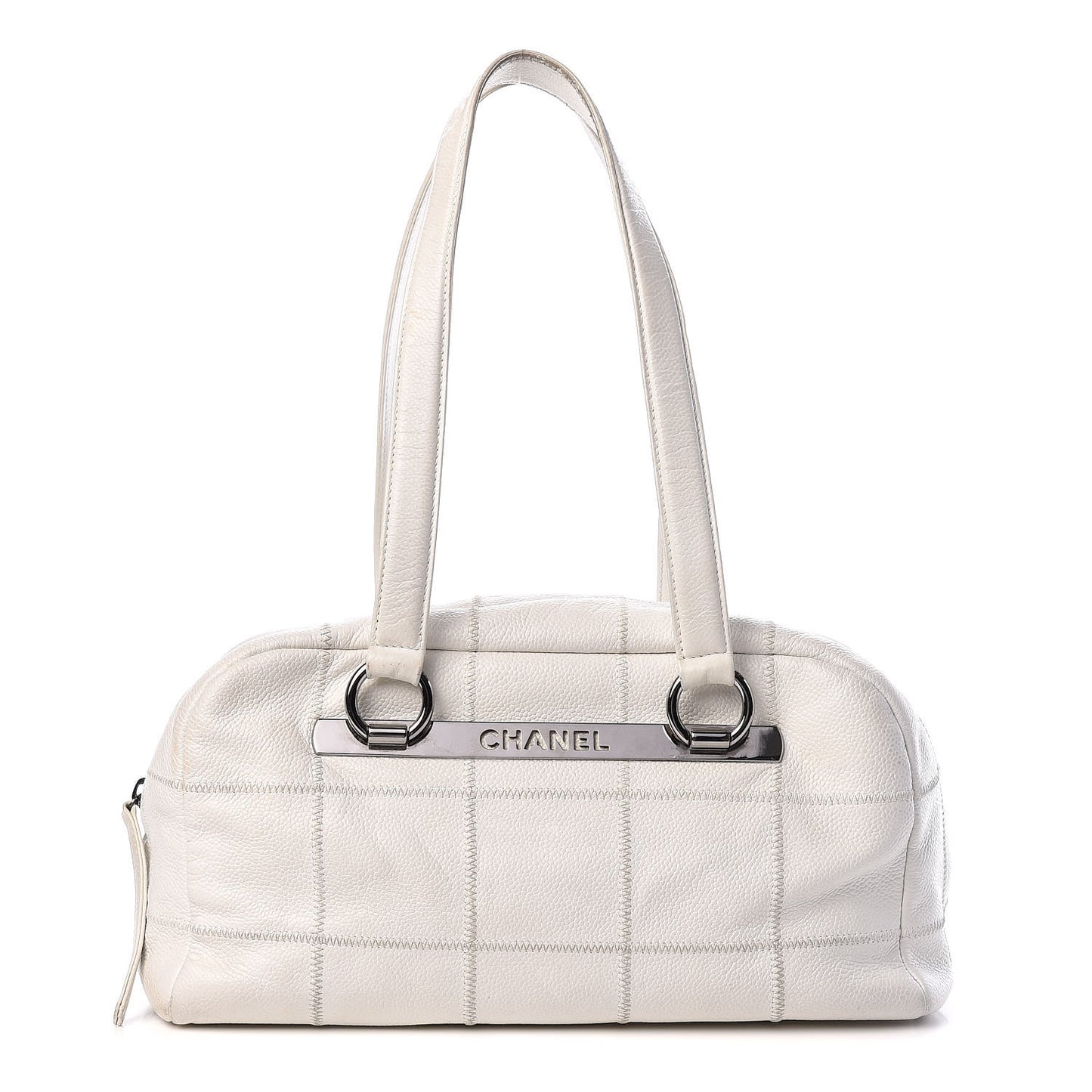 Caviar Square Stitched Bowler White