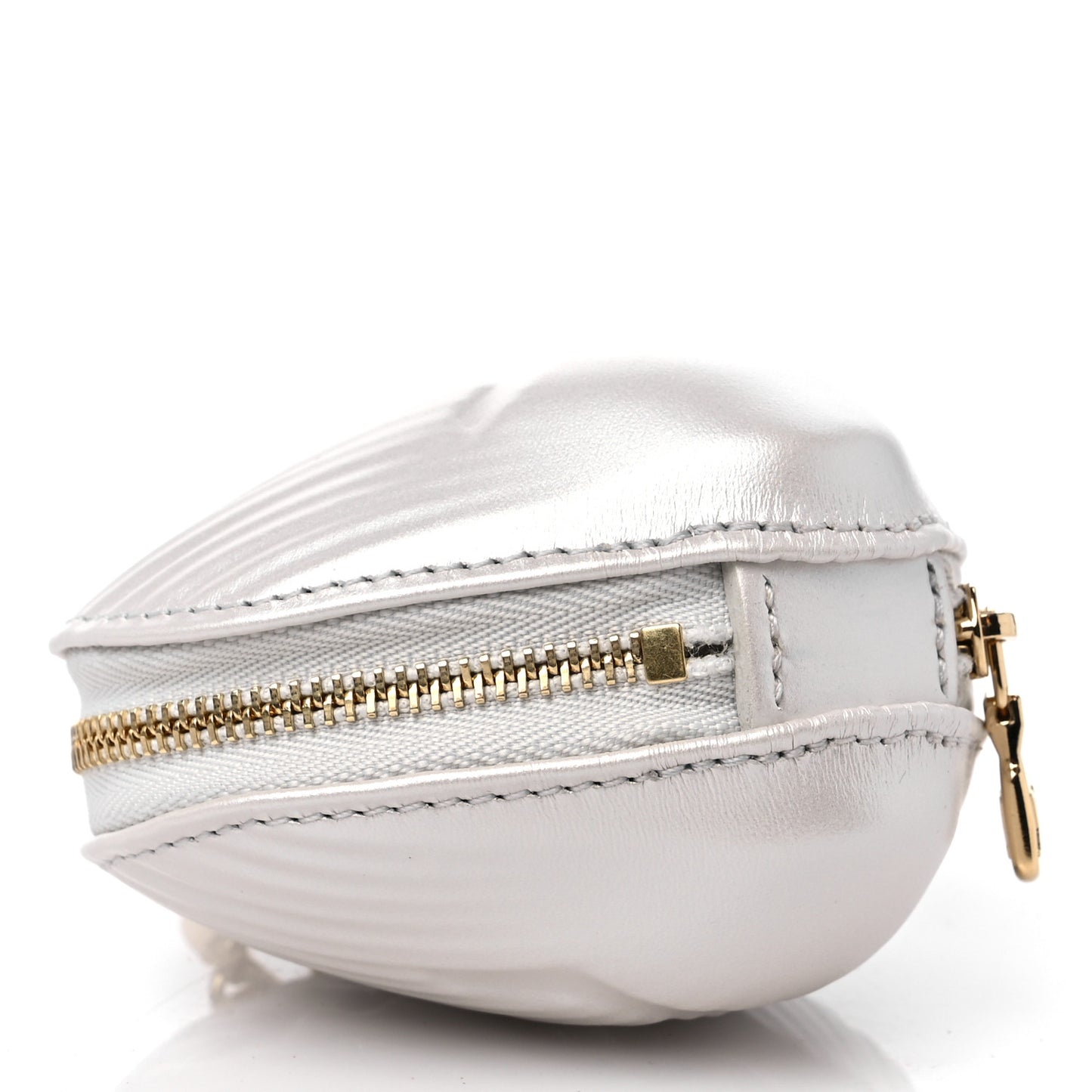 Cowhide By The Pool Shell Coin Purse White