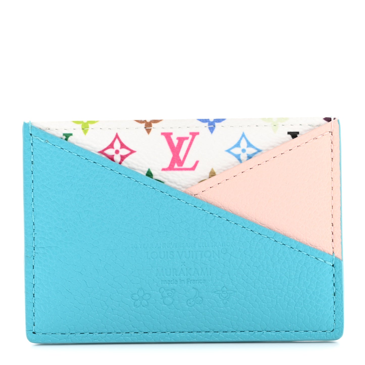 LV X TM Monogram Multicolor Criss-Cross Card Holder Kabira Blue Rose