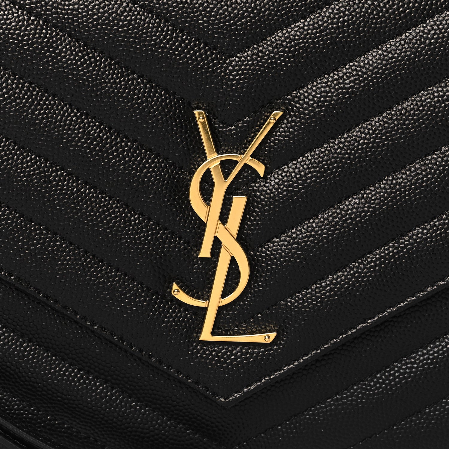 Saint Laurent Grain De Poudre Matelasse Chevron Monogram Envelope Clutch Black 8 of 10