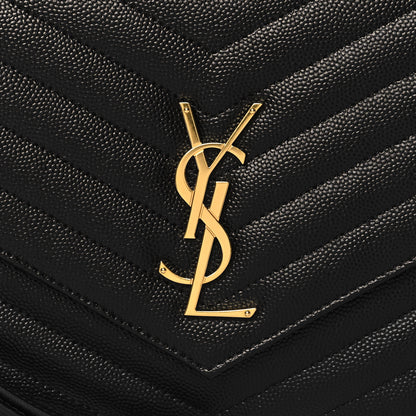Saint Laurent Grain De Poudre Matelasse Chevron Monogram Envelope Clutch Black 8 of 10