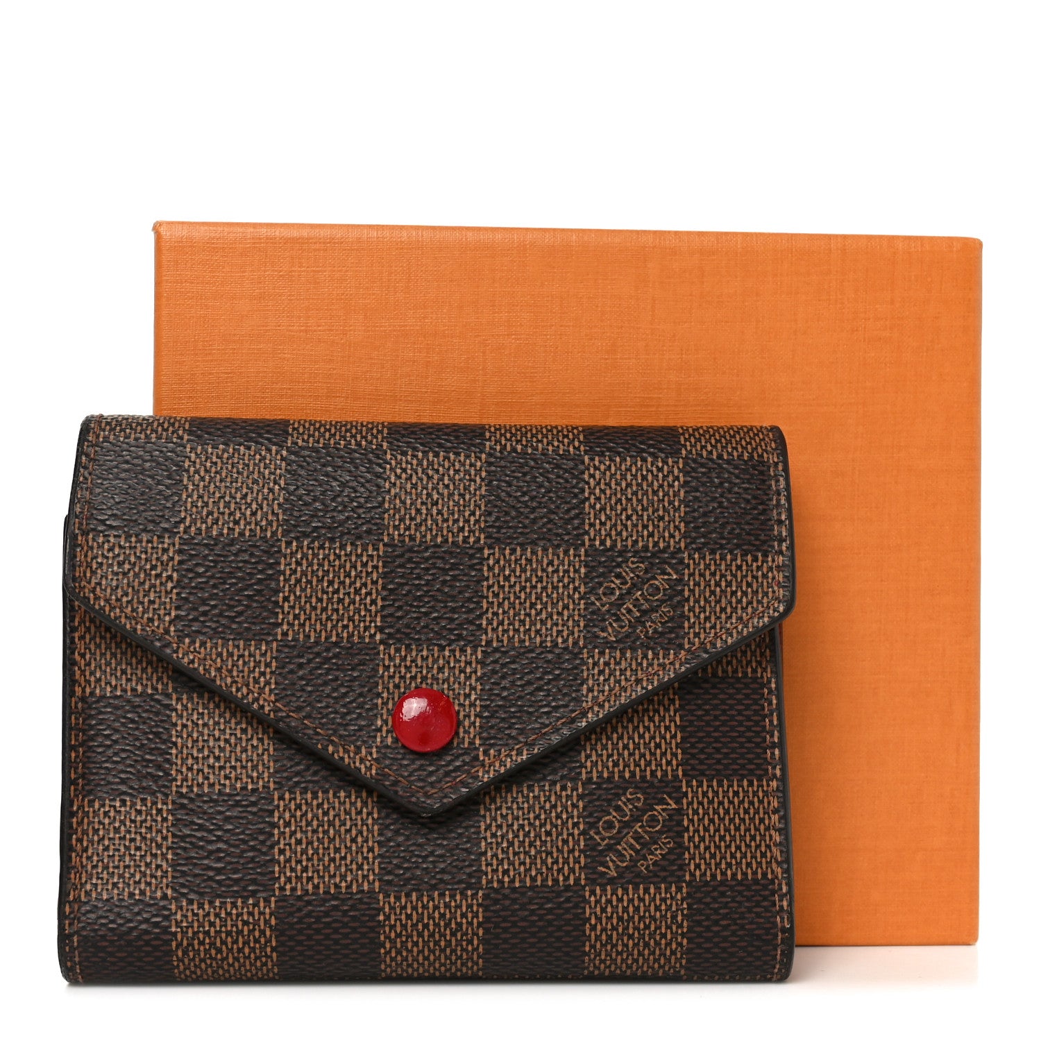 Louis Vuitton Damier Ebene Victorine Wallet Red 7 of 7