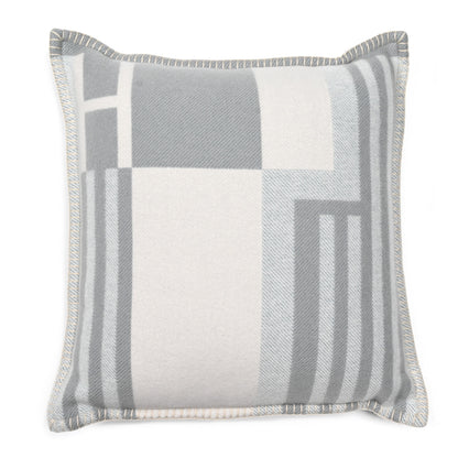 Hermes Wool Cashmere Ithaque Pillow Gris Perle 1 of 3