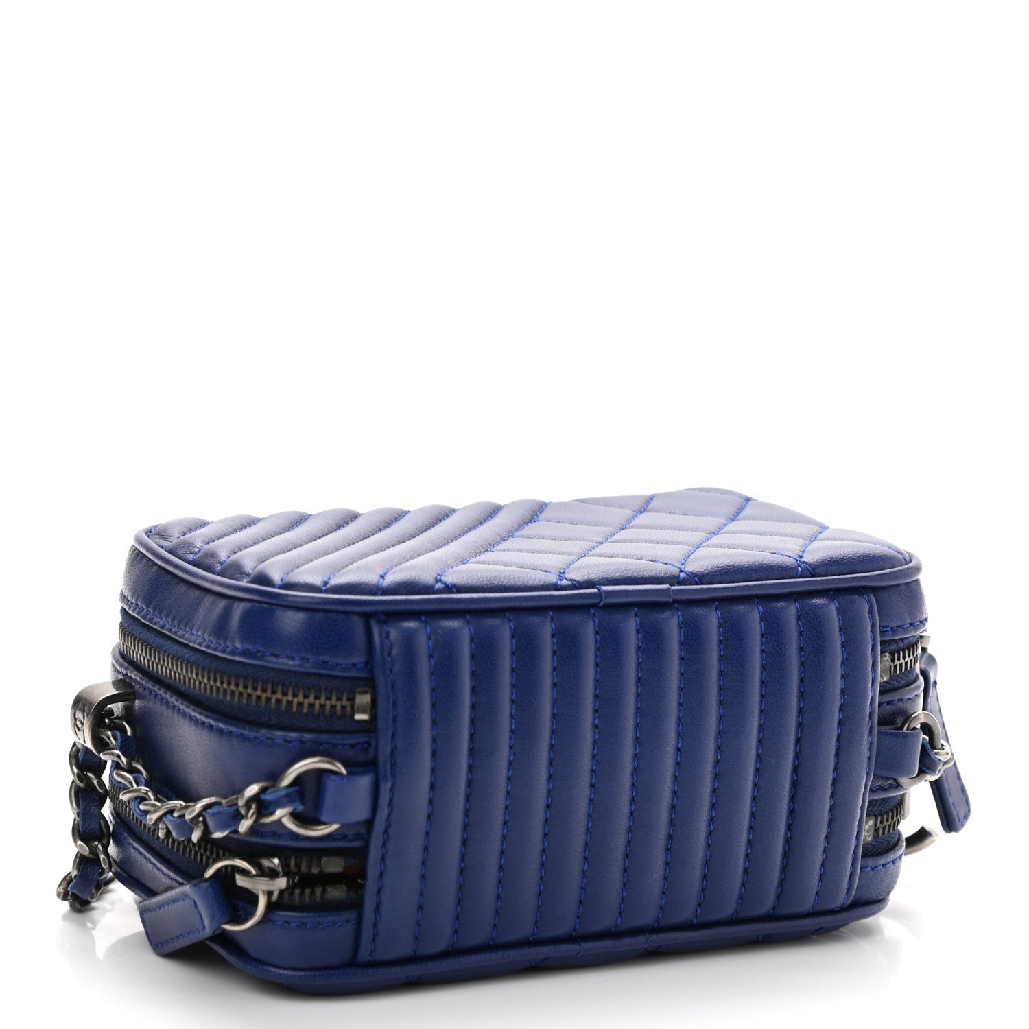 Chanel Lambskin Quilted Mini Coco Boy Camera Bag Blue 4 of 11