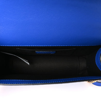 Versace Grainy Calfskin Virtus Chain Crossbody Blue 5 of 8