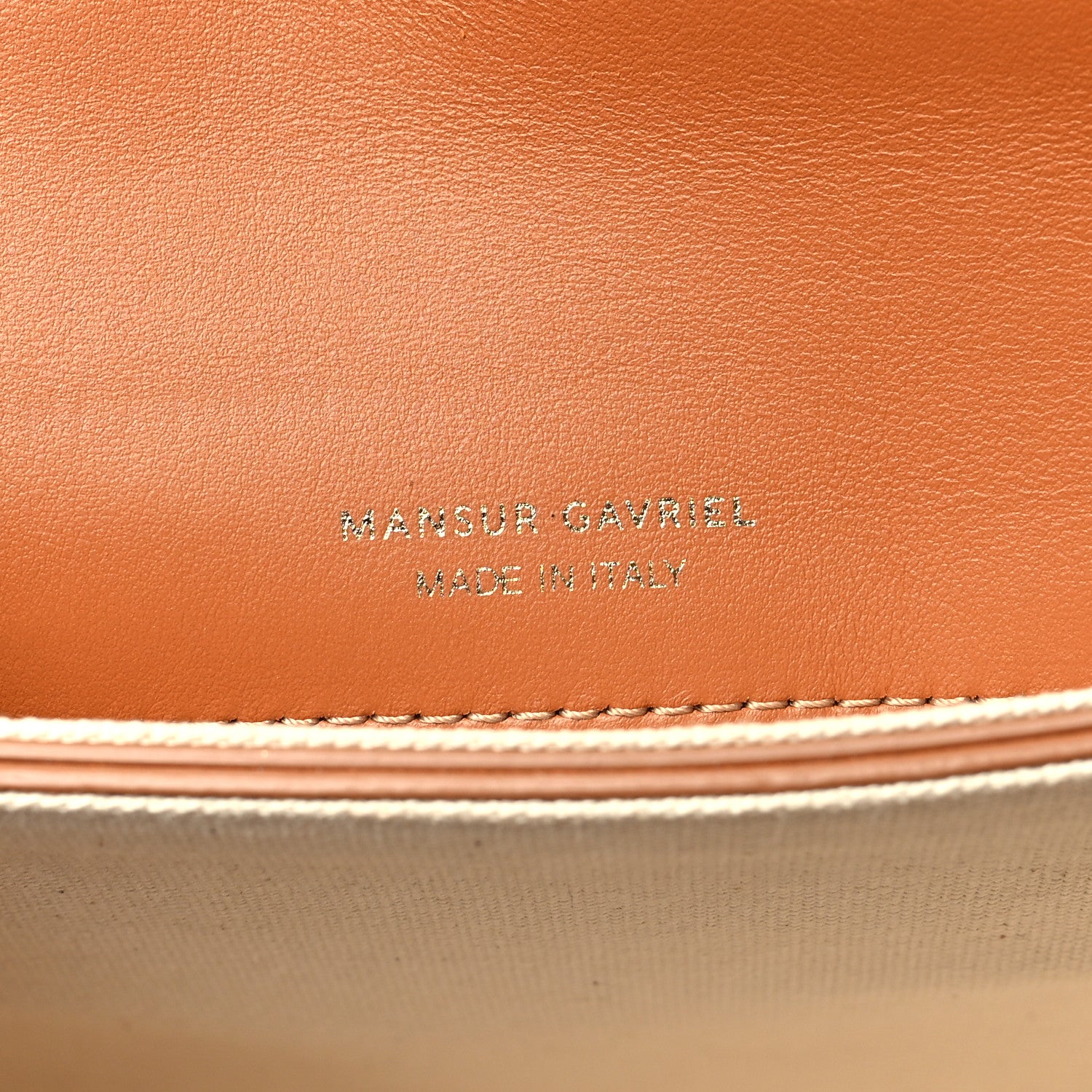 Mansur Gavriel Canvas Smooth Calfskin M Frame Box Bag Beige 7 of 10