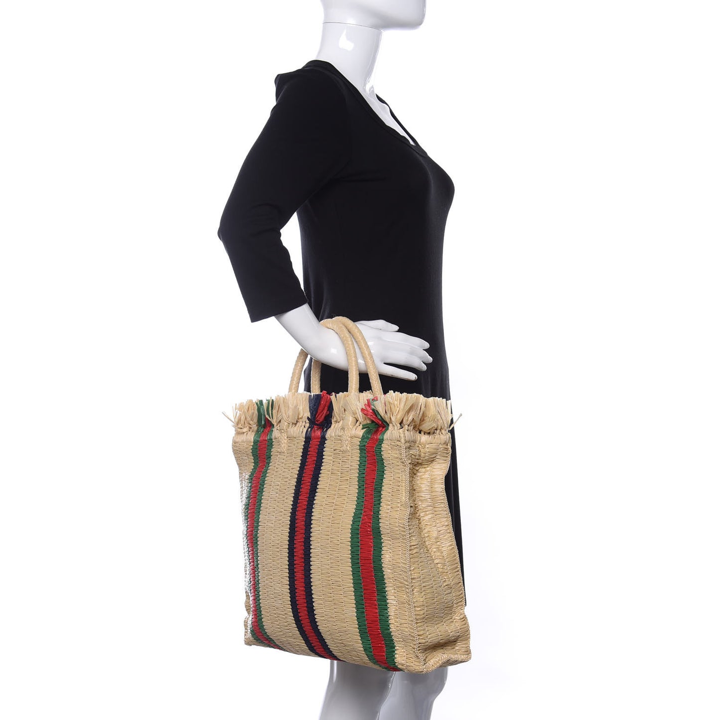 Raffia Linen Web Cestino Tote Bag