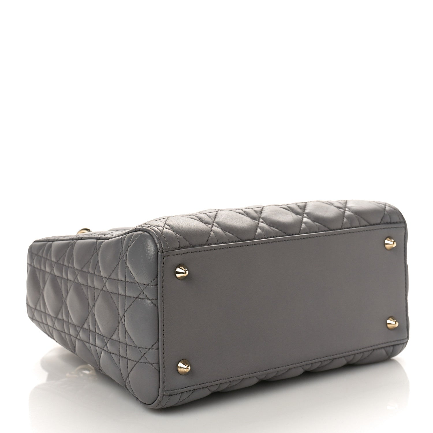 Christian Dior Lambskin Cannage Medium Lady Dior Grey 4 of 9