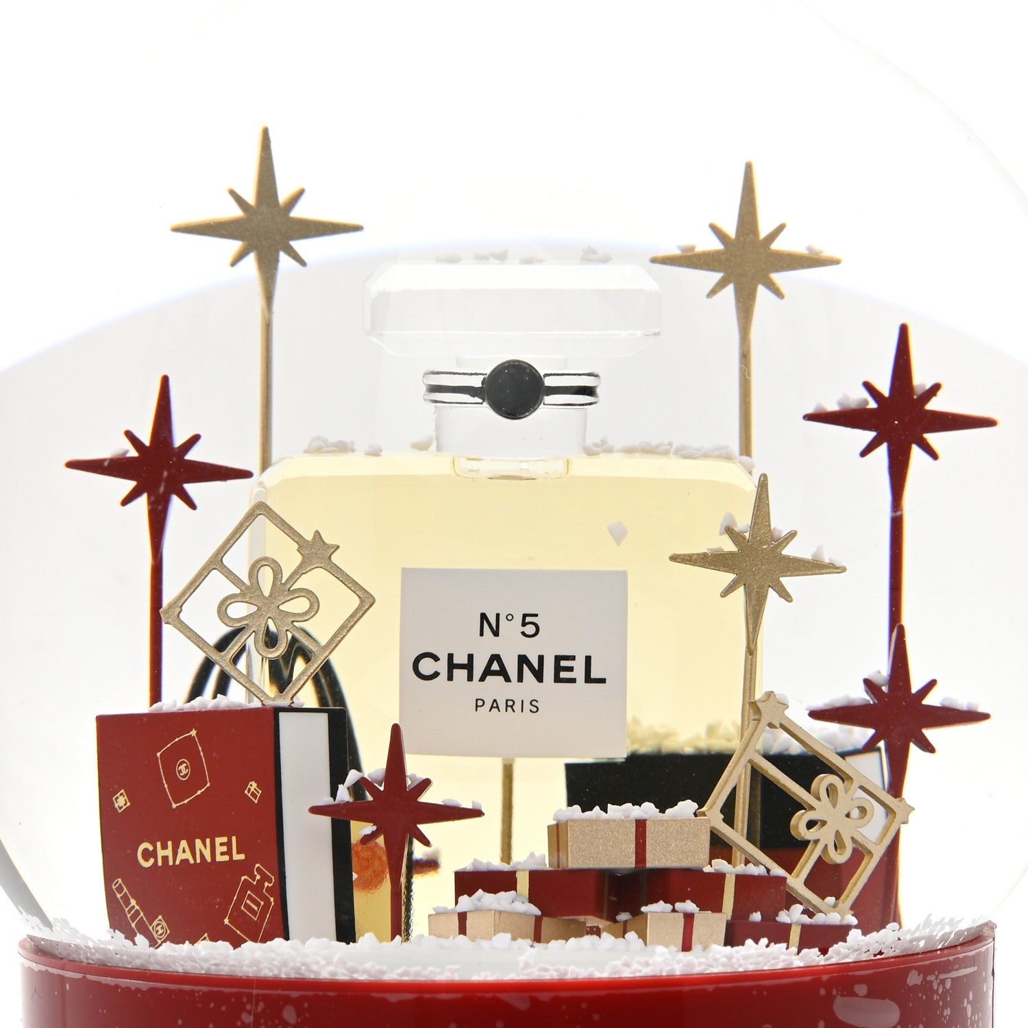 Chanel Glass N°5 Perfume Bottle Snow Globe Red 6 of 6