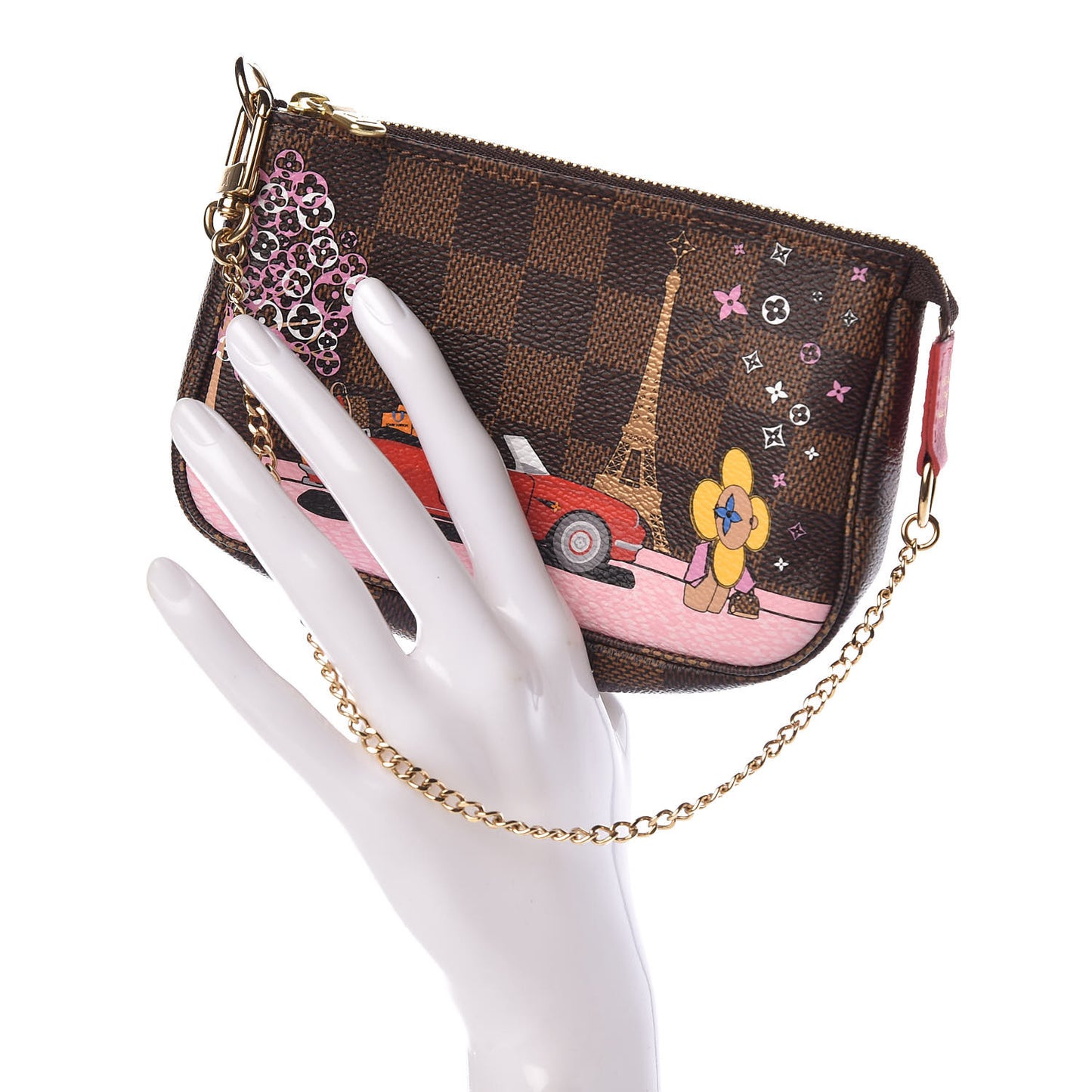 Damier Ebene 2019 Christmas Animation Mini Pochette Accessories Red