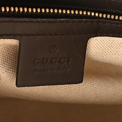 Gucci Monogram Selleria Calfskin Vintage Web Medium Boston Beige Ebony Cocoa 6 of 10