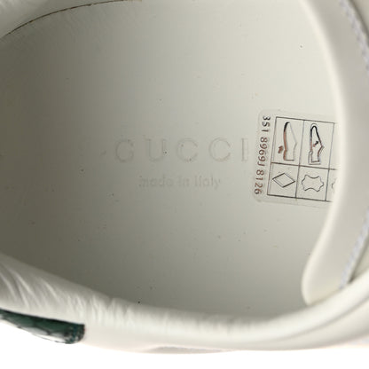 Gucci Calfskin Ayers Bee Embroidered Womens Ace Sneakers 41 White Green 6 of 9