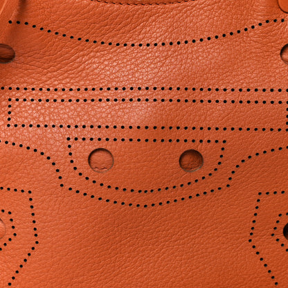 Balenciaga Veau Grana Perforated Blackout Hardware Mini City Marron Caramel 7 of 11
