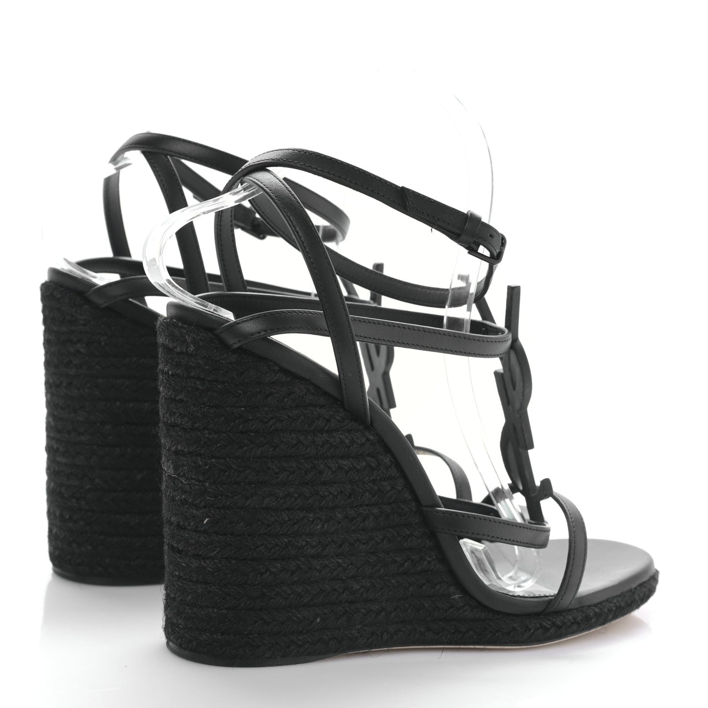 Calfskin Cassandra Espadrille 105 Wedges 41 Black
