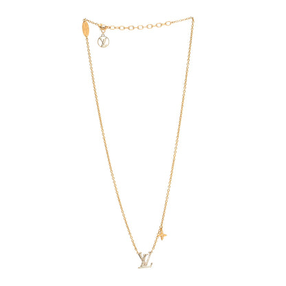 Louis Vuitton Metal Crystal LV Iconic Necklace Gold 3 of 6