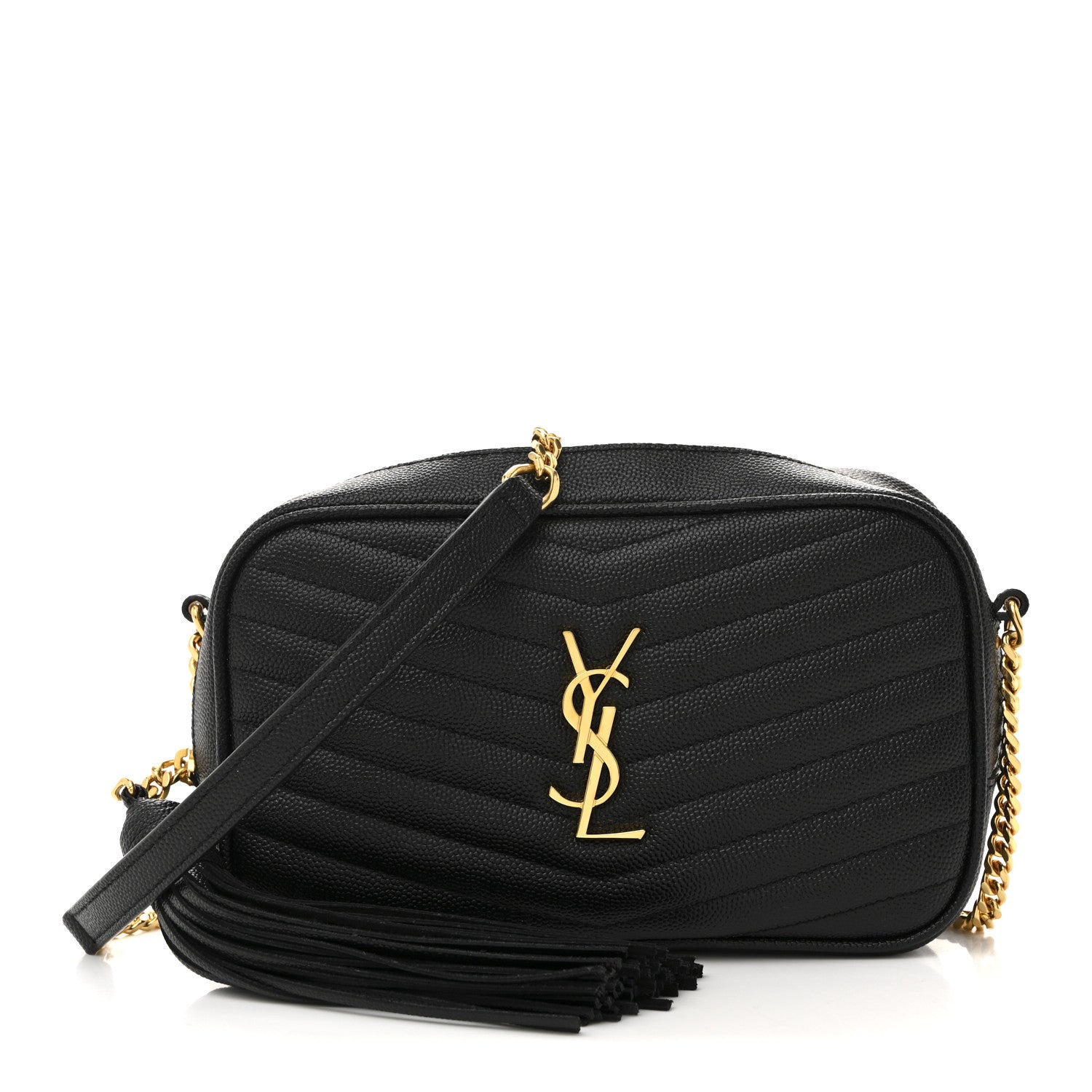 Saint Laurent Grain De Poudre Matelasse Monogram Mini Lou Camera Bag Black 1 of 10
