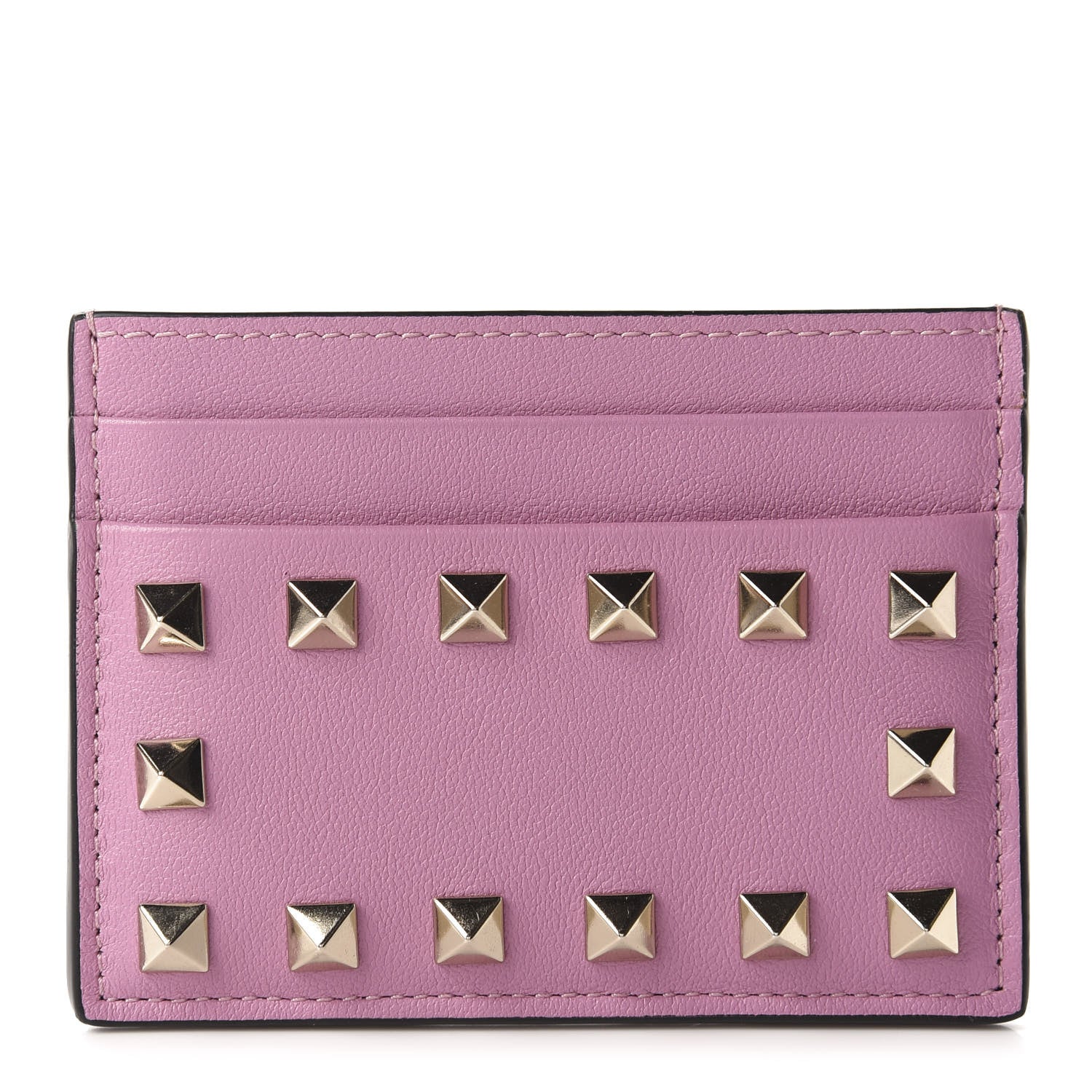 Valentino Garavani Vitello Rockstud Card Holder Pink 1 of 7