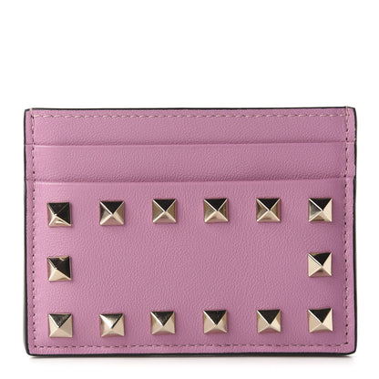Valentino Garavani Vitello Rockstud Card Holder Pink 1 of 7