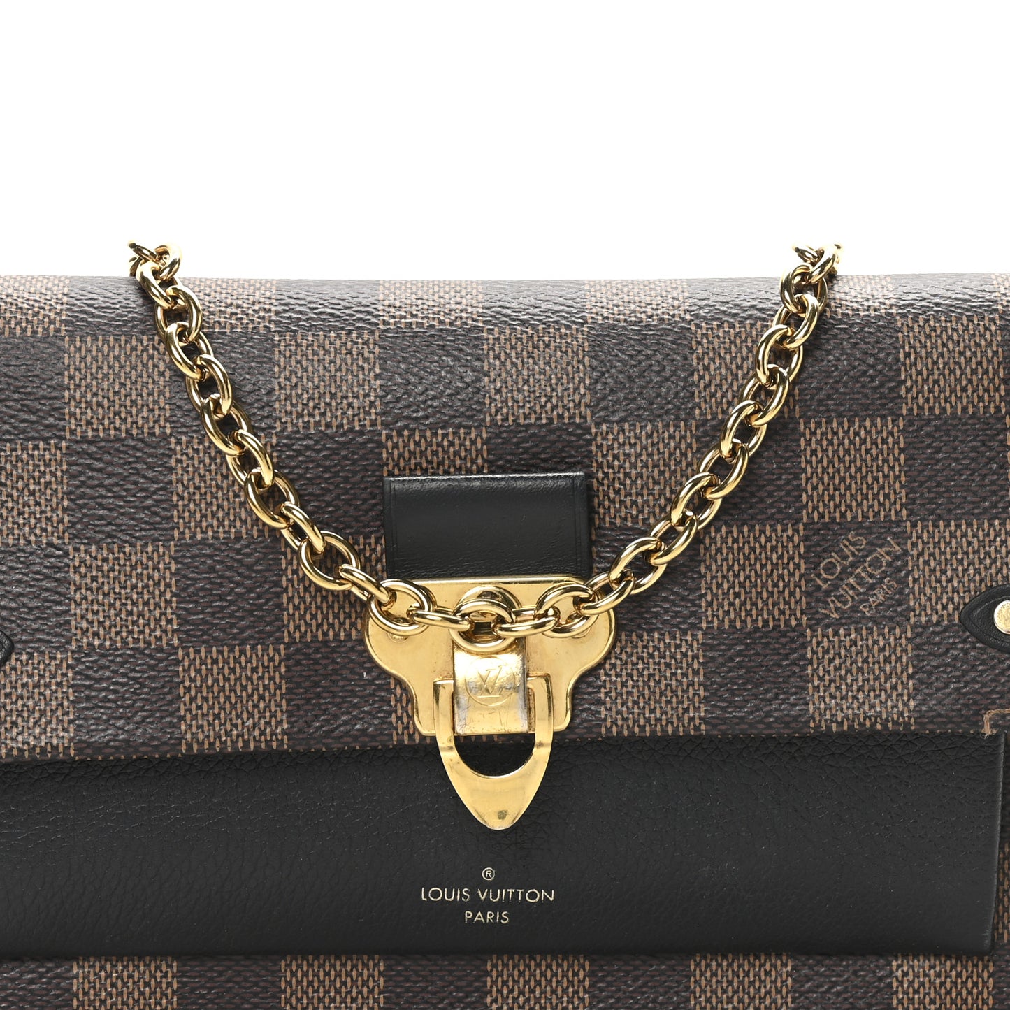 Damier Ebene Vavin Chain Wallet Black