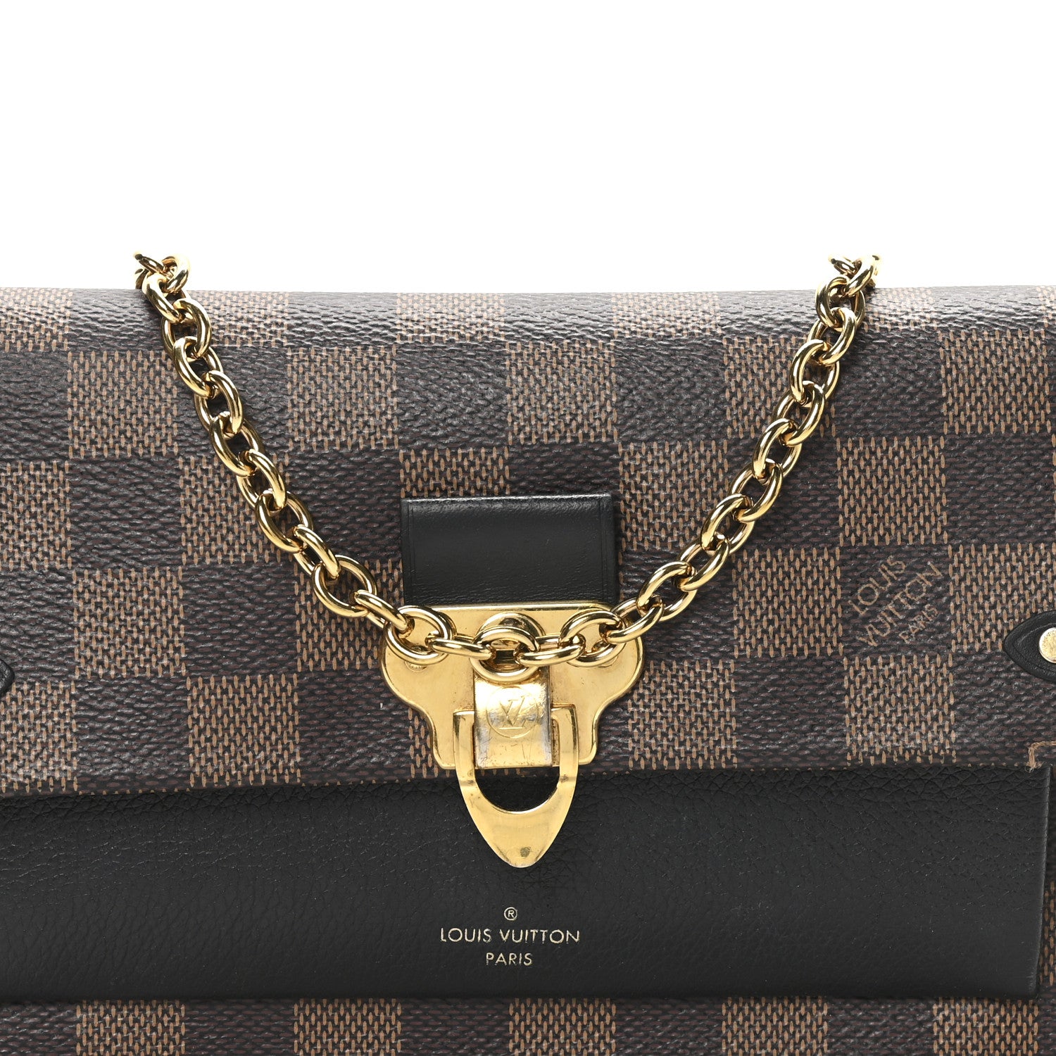 Louis Vuitton Damier Ebene Vavin Chain Wallet Black 7 of 10