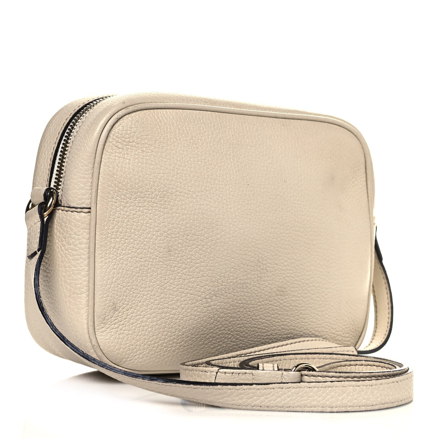 Pebbled Calfskin Small Soho Disco Bag Off White