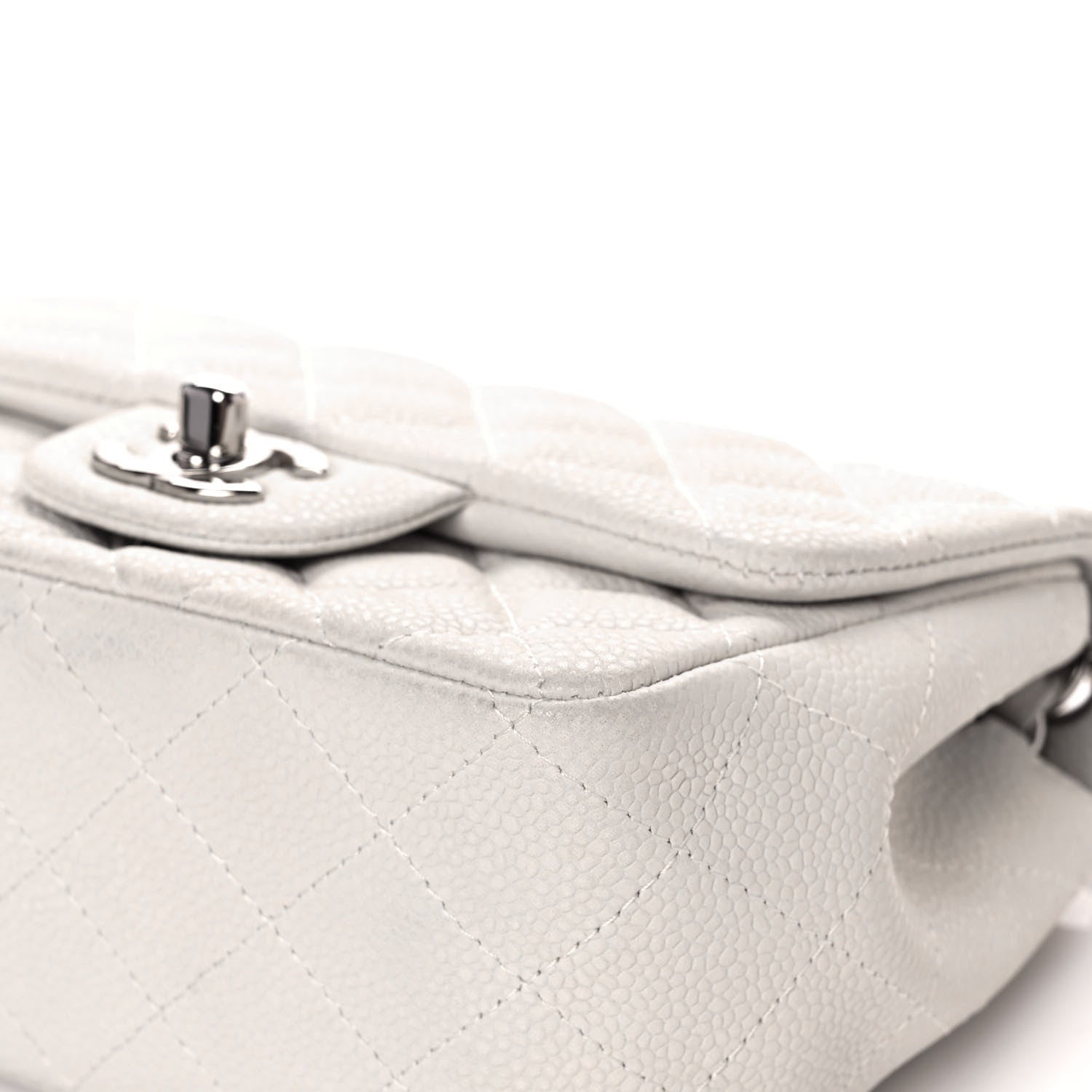Chanel Caviar Quilted Mini Square Flap White 9 of 14